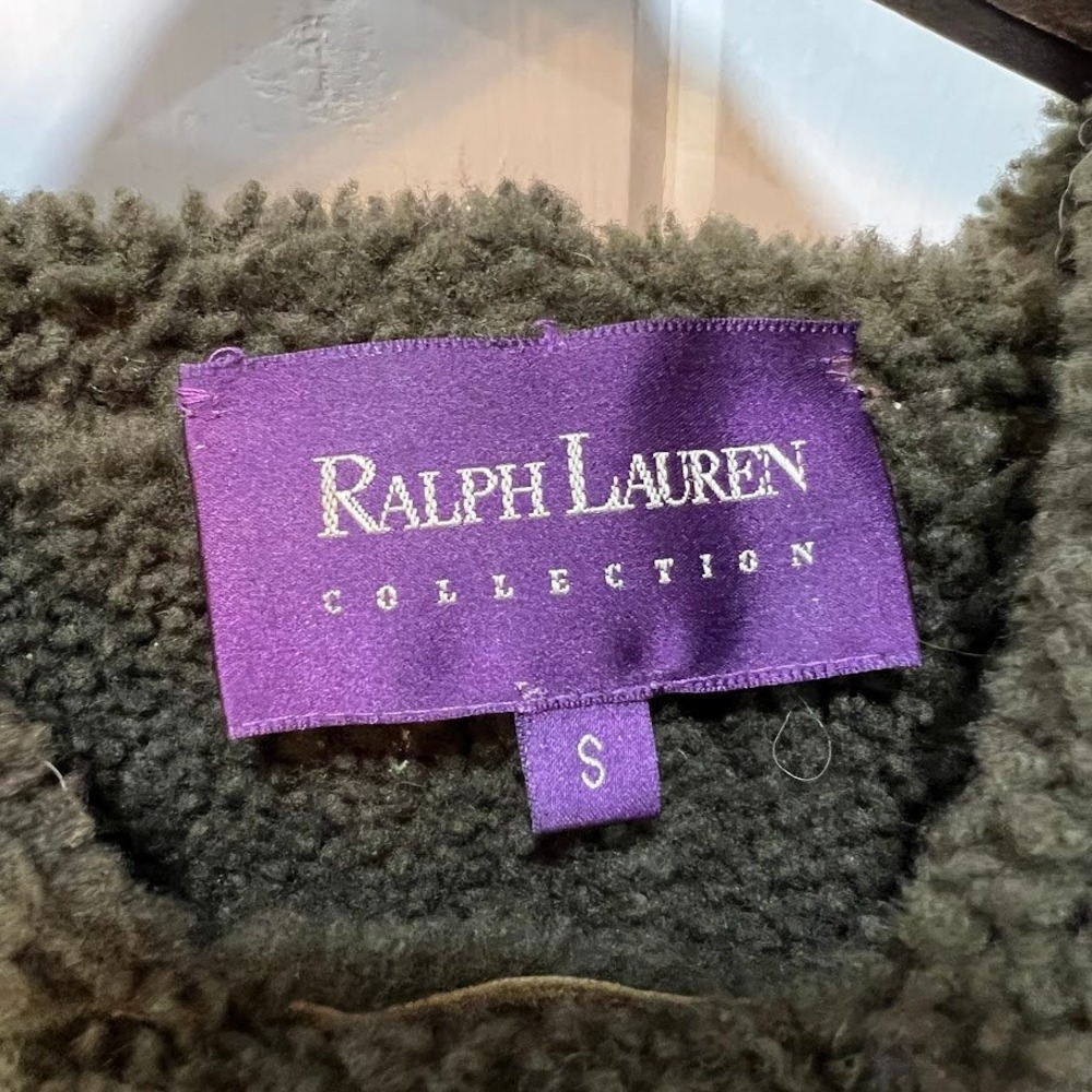 Ralph Lauren Purple Label Womens Jacket Size S Suede Leather Hooded Toggle - Picture 9 of 12